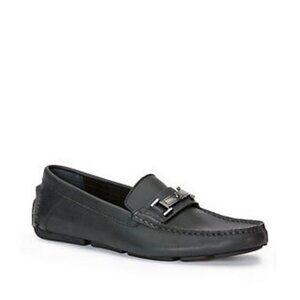 Calvin Klein Mens Black Magnus Logo Metal Bit Driving Loafer Shoes Size 10